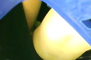 A marvelous and corpulent girl got filmed upskirt outside