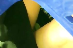 A marvelous and corpulent girl got filmed upskirt outside