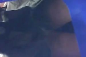 A marvelous and corpulent girl got filmed upskirt outside