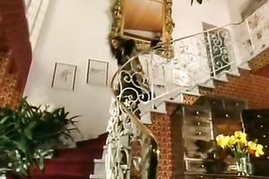 Dark haired slut receives a load of cum on her marvelous face