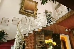 Dark haired slut receives a load of cum on her marvelous face