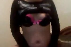 Cute exotic dark brown lastly flashes her slit on web camera