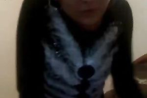 Cute exotic dark brown lastly flashes her slit on web camera