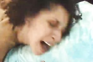 Sexy dark brown slutwife receives her exceedingly hirsute muff group-fucked well
