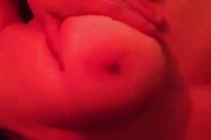 Filthy woman rubs and infers fucks her own pussy and play with her love bubbles
