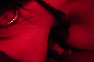 Filthy woman rubs and infers fucks her own pussy and play with her love bubbles