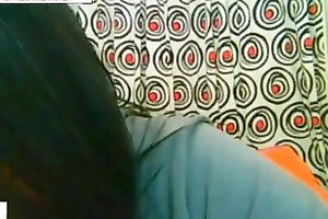 My ravishing Colombian GF with large round titties masturbates for me on cam