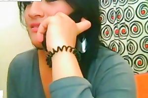 My ravishing Colombian GF with large round titties masturbates for me on cam