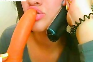 My ravishing Colombian GF with large round titties masturbates for me on cam