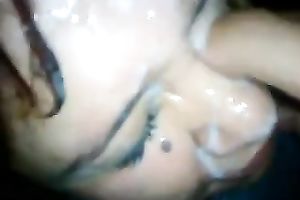 Salacious woman sucks my knob and acquires overspread with cum