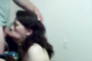 My buddy's GF kneels in front of me to engulf my weiner