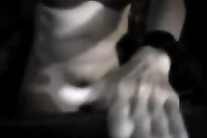 Filipino bitch with no boobs is rubbing her muff for me