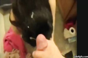 She gives awesome oral but wishes cum on her hair