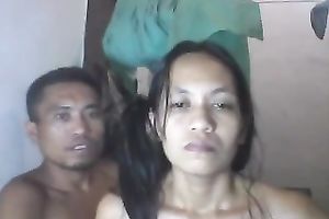 My Filipina cheating wife allows me to play with her tits in front of a livecam