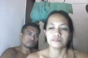 My Filipina cheating wife allows me to play with her tits in front of a livecam