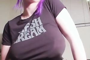 Stunning skanky white milf on web camera showed her fabulous rack