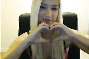 Extra wicked blondie shows her petite bra buddies to me