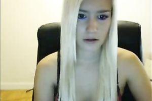 Extra wicked blondie shows her petite bra buddies to me