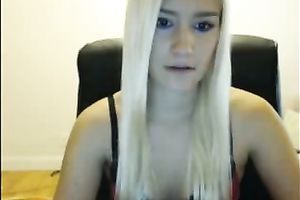 Extra wicked blondie shows her petite bra buddies to me