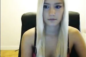 Extra wicked blondie shows her petite bra buddies to me