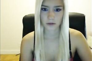 Extra wicked blondie shows her petite bra buddies to me