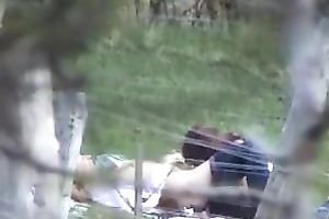 Spying on my crush with her boyfriend outdoors getting wicked