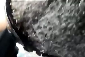 My milf ebon wench sucks my pecker during the time that I drive a car
