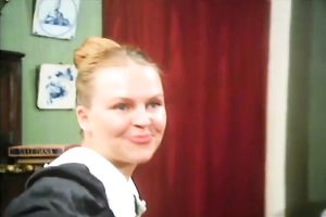 Retro brunette hair acquires her bushy snatch slammed after engulfing a cock