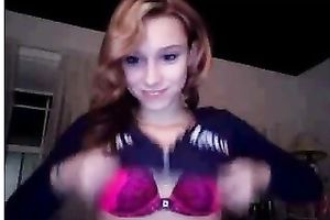 Extremely cute American white wife showing brassiere and pants
