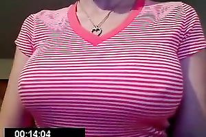 Magnificent natural large meatballs of a hawt cam non-professional white women