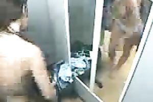 Sizzling sexy random non-professional brunette hair legal age teenager in the changing room