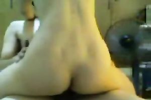 Chinese hoe is passionately riding her lover's rod in cowgirl position