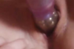 My dirty slut wife with her 2 headed sex tool str8 in her fur pie