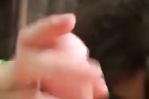 Playful brunette amateur wife giving me worthy cook jerking on POV tape