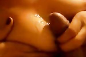 Lovely next door babe jacks me off and takes load on her merry milk sacks