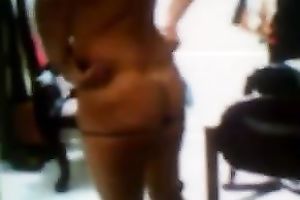 Latina wench receives stripped in the dining room and twerks