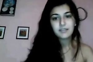 Webcam solo with my glamorous coed demonstrating her natural tits