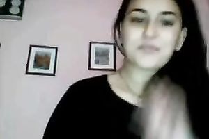 Webcam solo with my glamorous coed demonstrating her natural tits