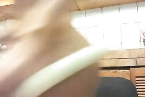 Kinky livecam model bows over for me and stuffs her butthole with her dildo