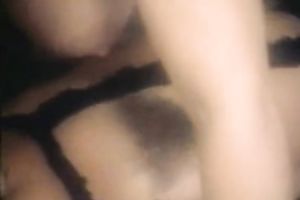 Two lustful large boobed MILFs share one large dark weenie