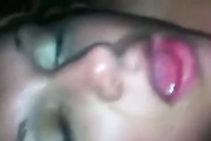 This corpulent floozy with blue eyes knows how to give a precious oral job