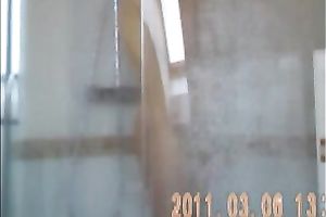My skinny girlfriend washes her ideal body in the shower