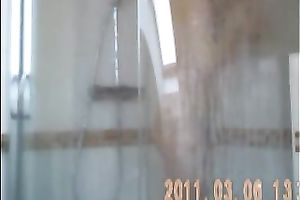 My skinny girlfriend washes her ideal body in the shower