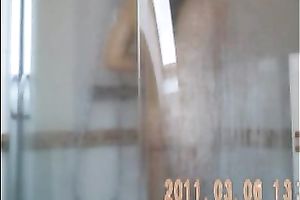 My skinny girlfriend washes her ideal body in the shower