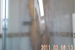 My skinny girlfriend washes her ideal body in the shower