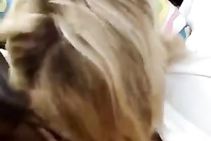 My blond wifey admires with me her great cock-sucking skills