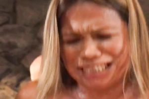 Lustful sweetheart enjoys interracial anal sex in front of 2 voyeurs