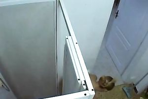 Amateur blond sweetheart Morgan receives caught taking a shower