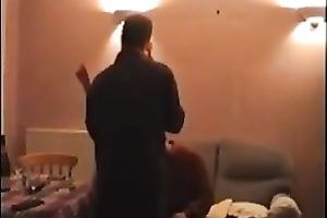 Chubby white whore got fucked by 2 jerks in her bedroom