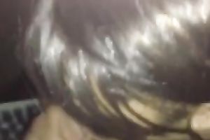 Ebony mother I'd like to fuck sucks my chocolate jock with all the excitement this babe has